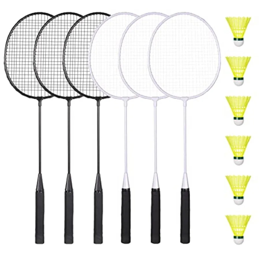 24 Pack Badminton Shuttlecocks Birdies Badminton Rackets Set of 6 Including 4 Rackets 24 Shuttlecocks High Speed Birdie Balls f