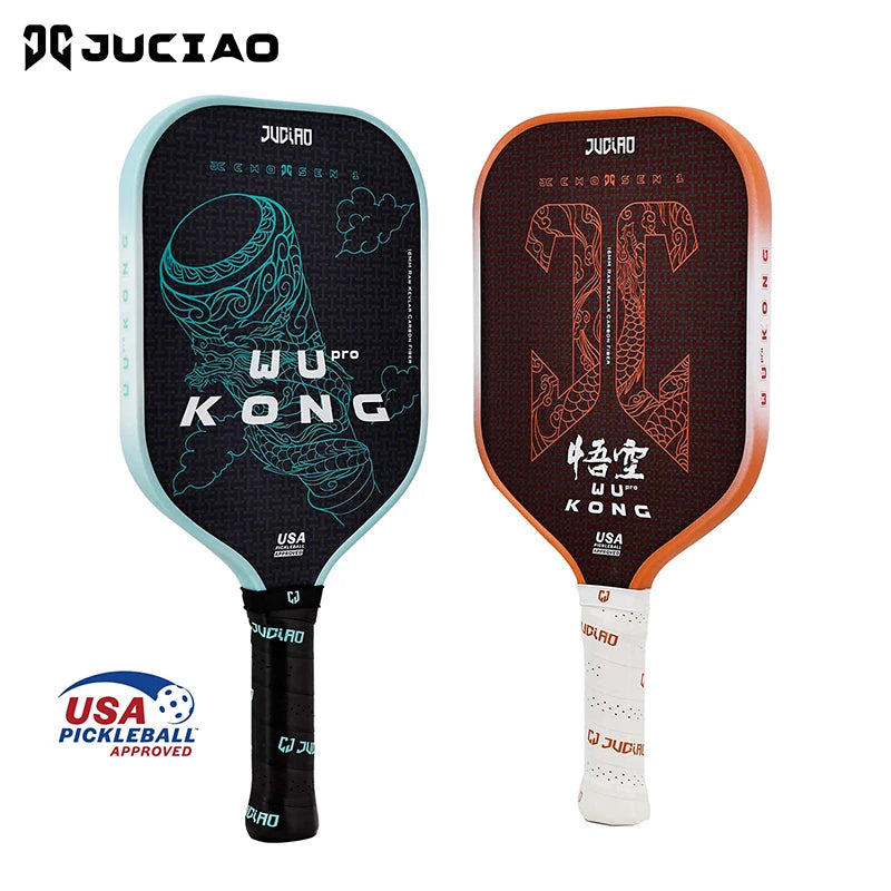 Juciao USAPA Approved Kevlar Carbon Fiber Pickleball Paddle Thermoformed Unibody Spin Textured Surface With Foam Edge Pickleball