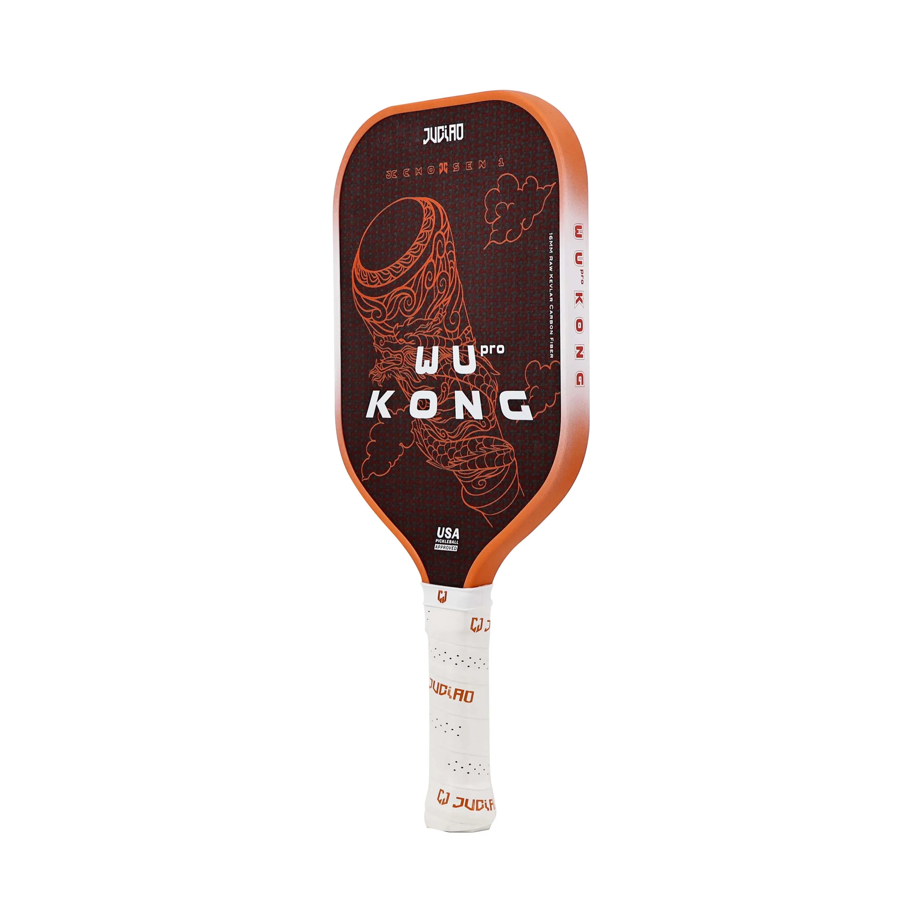 Juciao USAPA Approved Kevlar Carbon Fiber Pickleball Paddle Thermoformed Unibody Spin Textured Surface With Foam Edge Pickleball