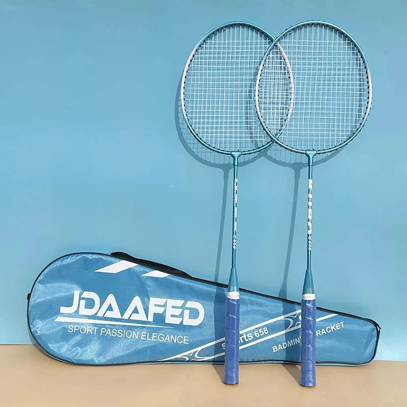 Badminton Racket Set (1 Racket + Storage Bag + 3 Nylon Badminton Shuttlecocks) Iron Alloy Training Family Entertainment Split Badminton Racket Ultra-Light Single/Double Racket Durable Badminton Racket Set